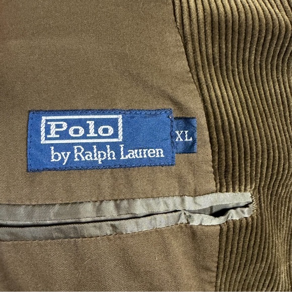 SOLD — Vintage Polo Ralph Lauren XL Olive Corduroy Blazer Coat Academia 90s - Picture 8 of 9